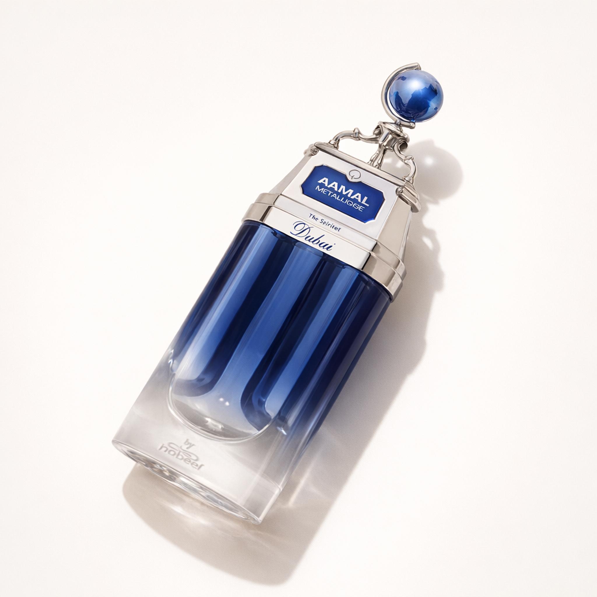 The Spirit of Dubai Aamal Metallique EDP angled still-life gallery showcase