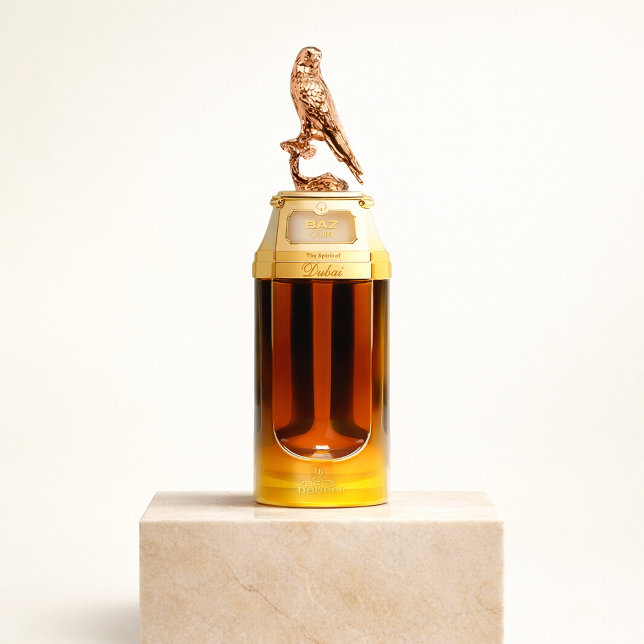 The Spirit of Dubai Baz Cuir EDP upright pedestal gallery showcase