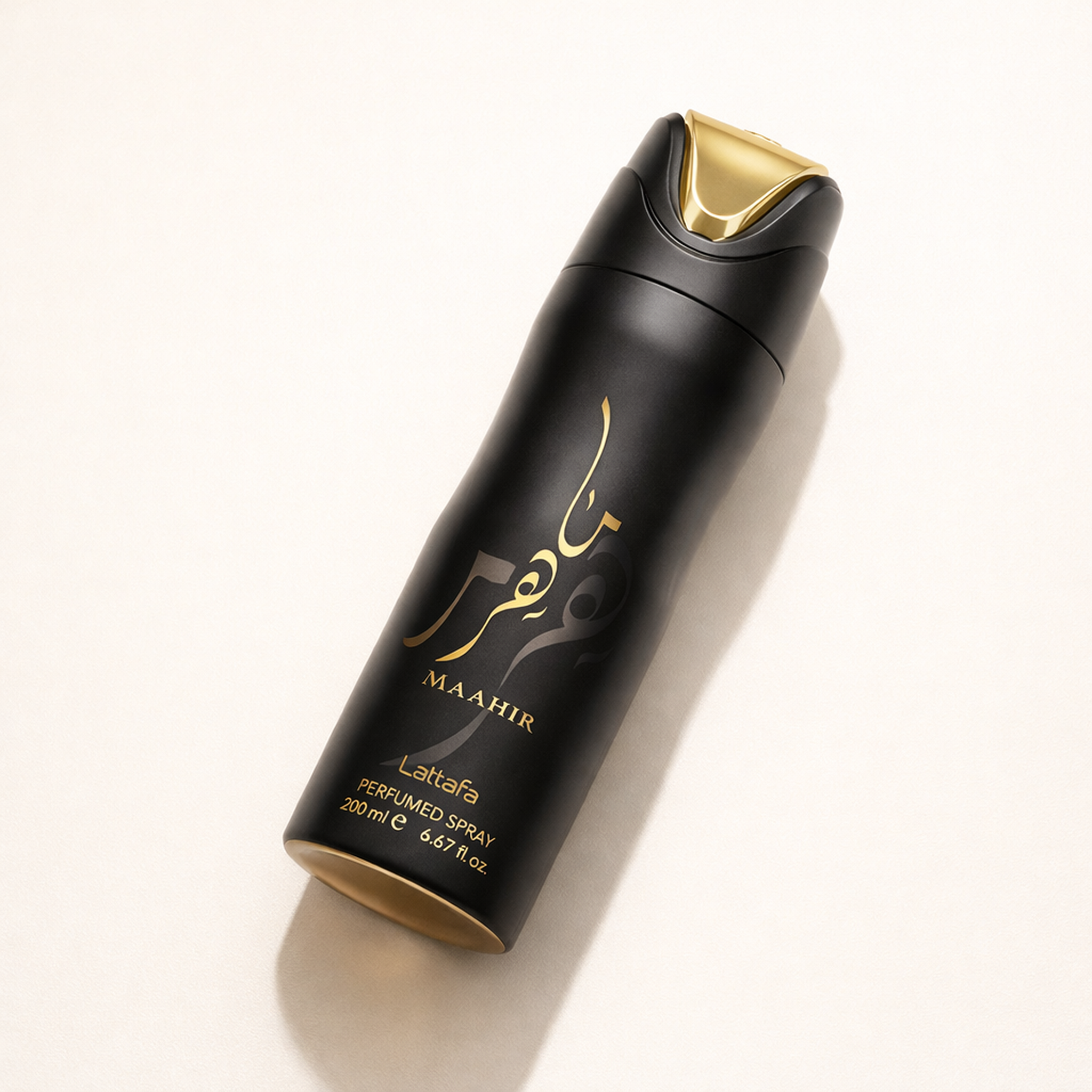 Lattafa Maahir Deodorant angled still-life gallery showcase