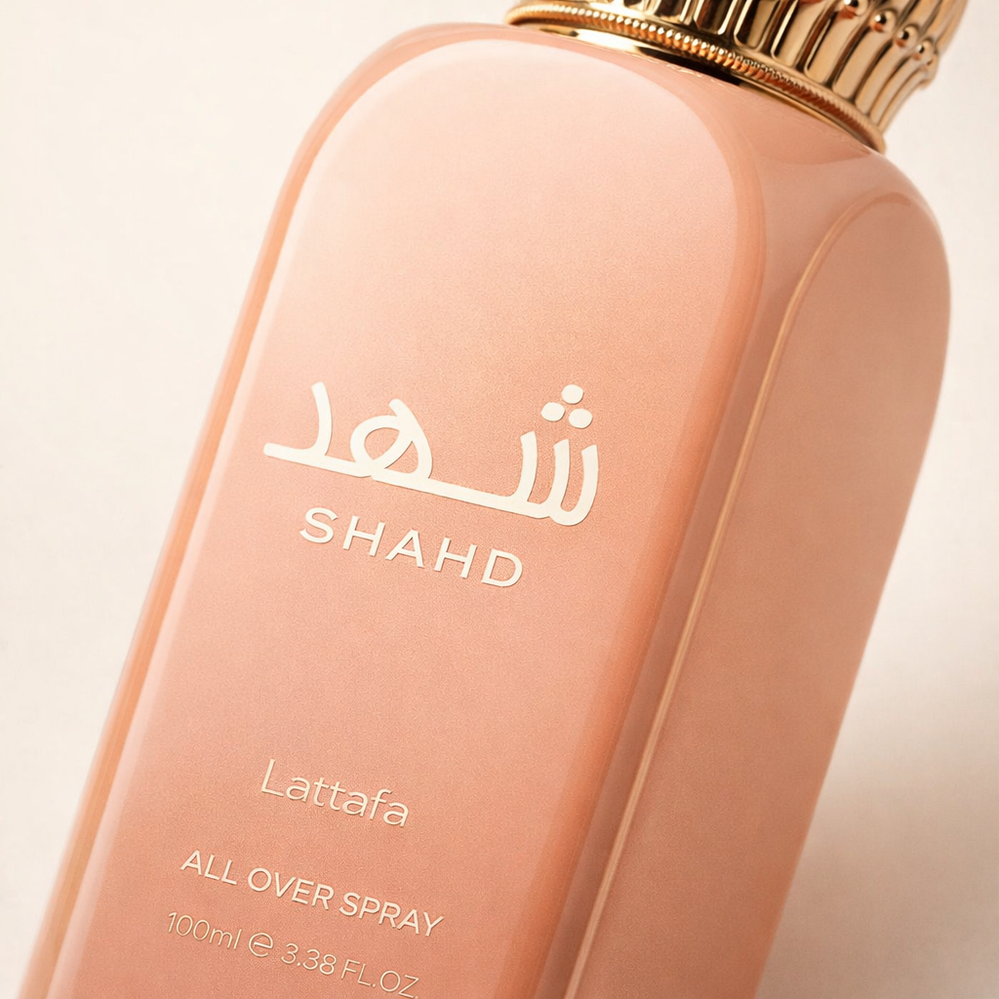 Lattafa Shahd All Over Body Spray macro label detail gallery showcase