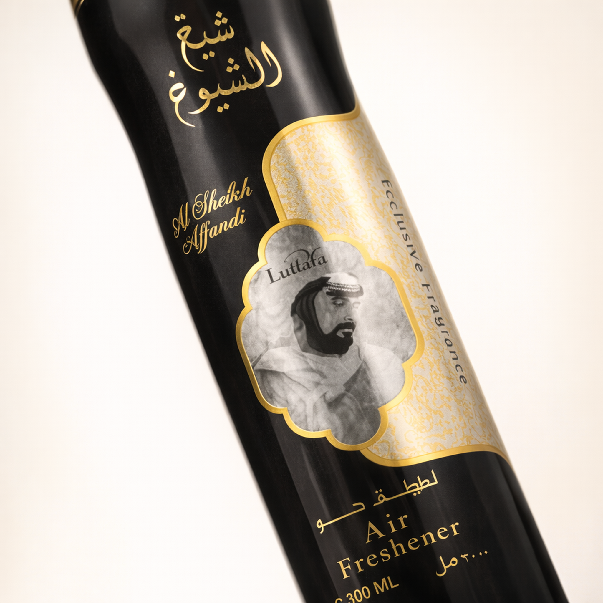 Lattafa Sheikh Al Shuyukh Air Freshener macro label detail gallery showcase