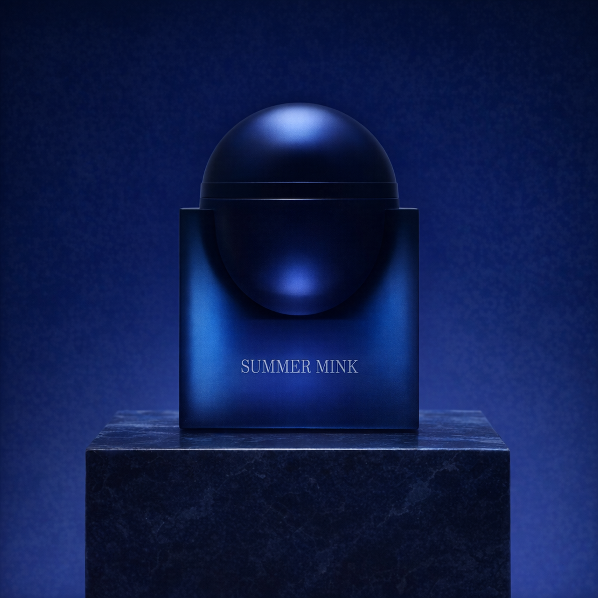 Better World Fragrance House Summer Mink EDP upright pedestal gallery showcase