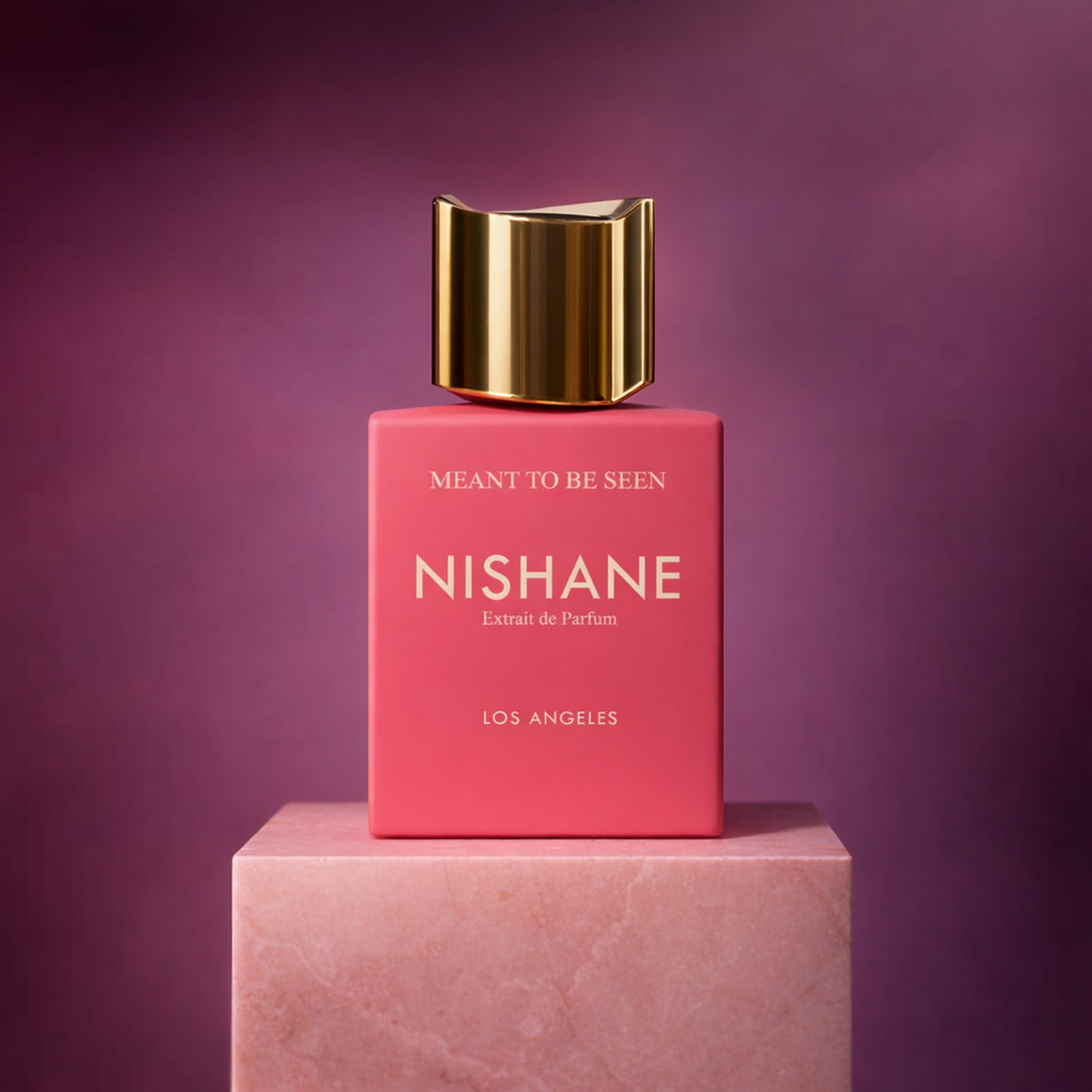 Nishane Meant To Be Seen Extrait de Parfum upright pedestal gallery showcase