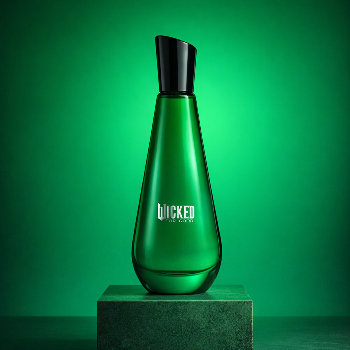 Ariana Grande Wicked For Good Elphaba Enchanted EDP upright pedestal gallery showcase