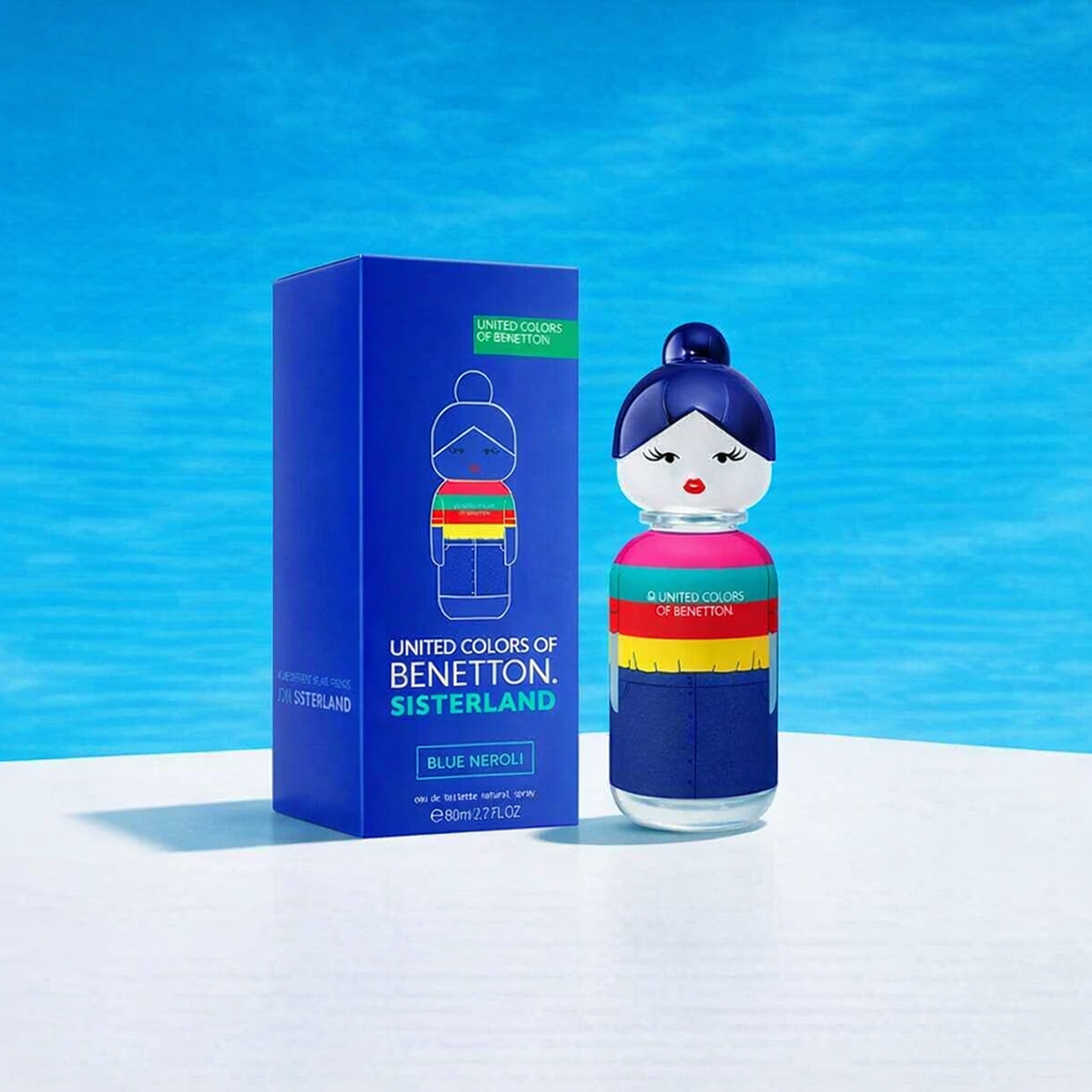 Benetton Sisterland Blue Neroli EDT For Women packaging product shot gallery showcase