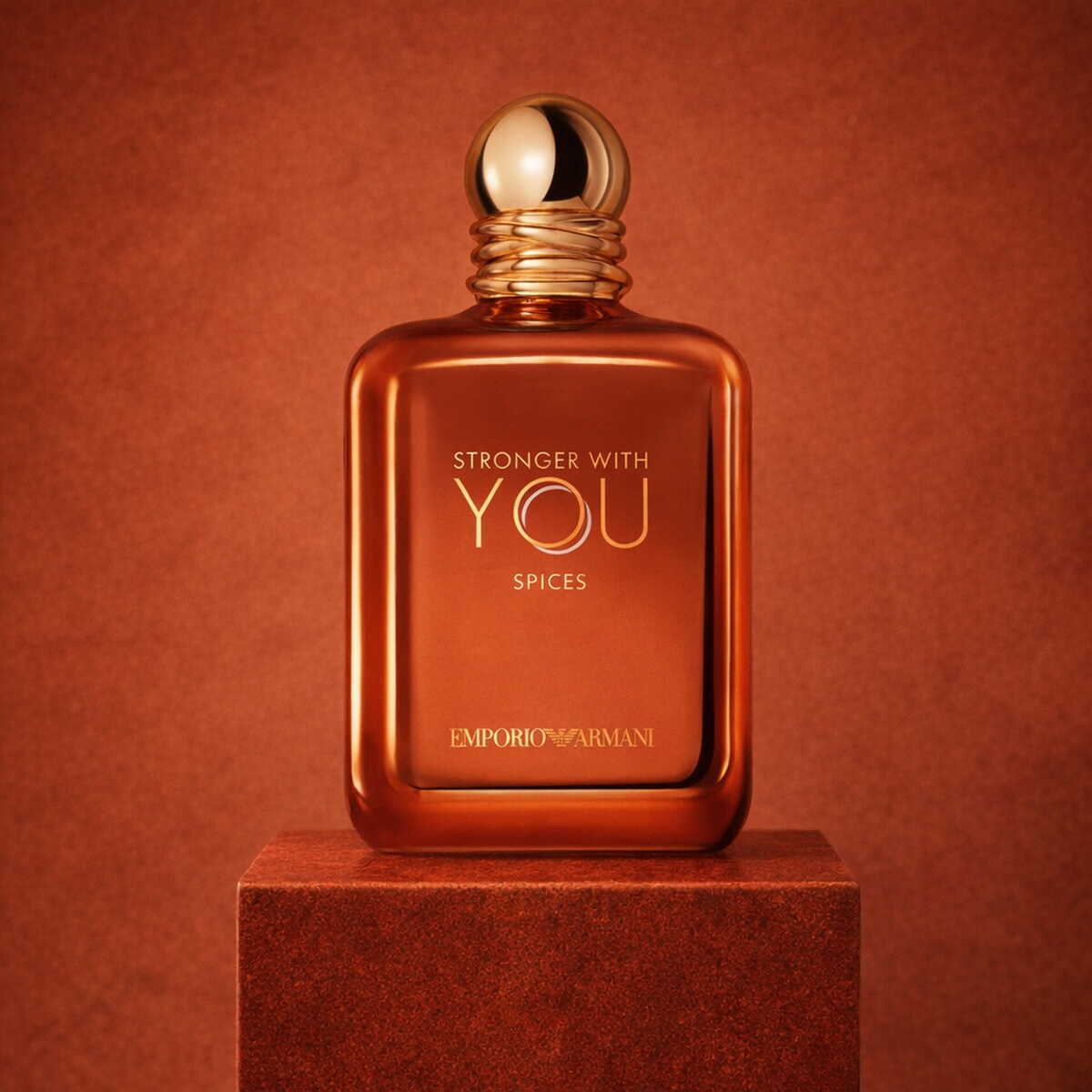 Giorgio Armani Stronger With You Spices Exclusive Edition EDP upright pedestal gallery showcase