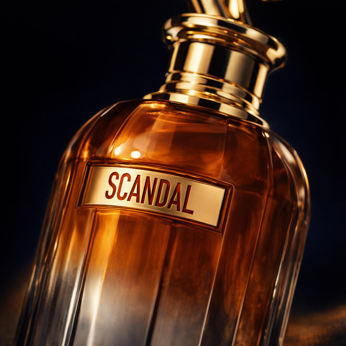 Jean Paul Gaultier Scandal Elixir Parfum For Women macro label detail gallery showcase