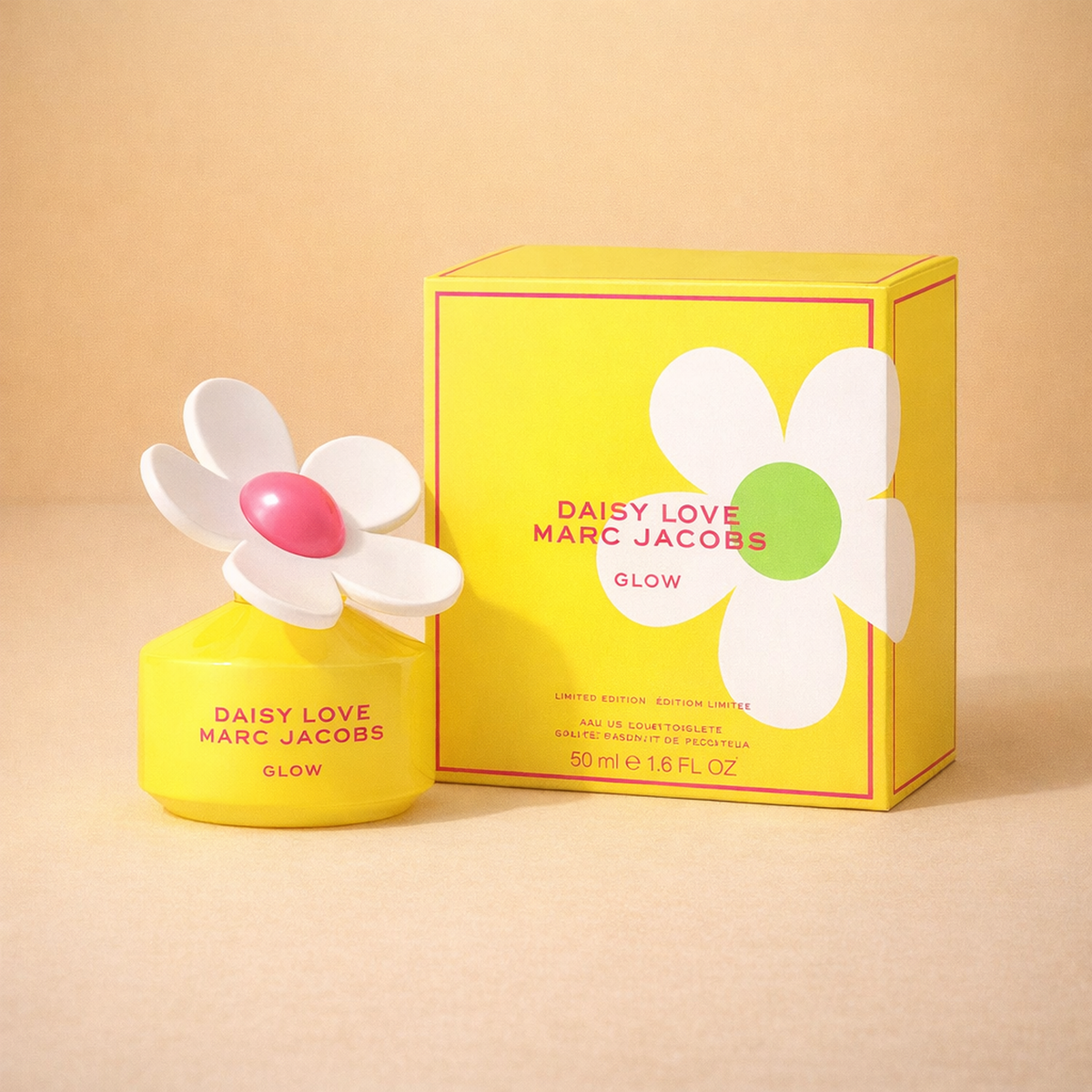 Marc Jacobs Daisy Glow EDT For Women packaging product shot gallery showcase
