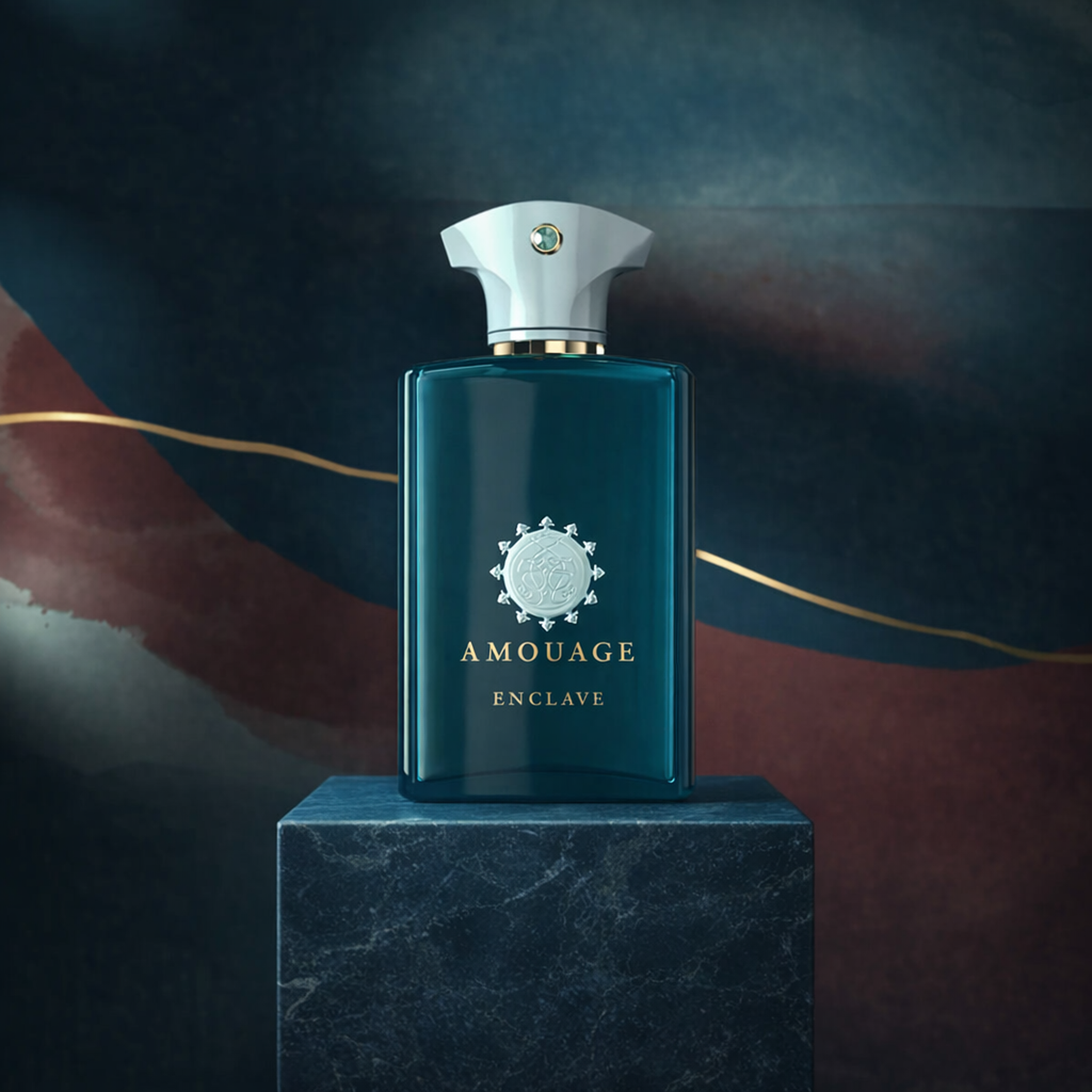 Amouage Enclave EDP upright pedestal gallery showcase