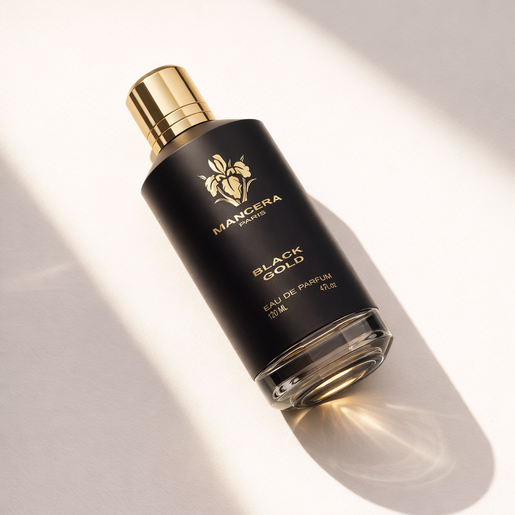 Mancera Black Gold EDP for Men angled still-life gallery showcase