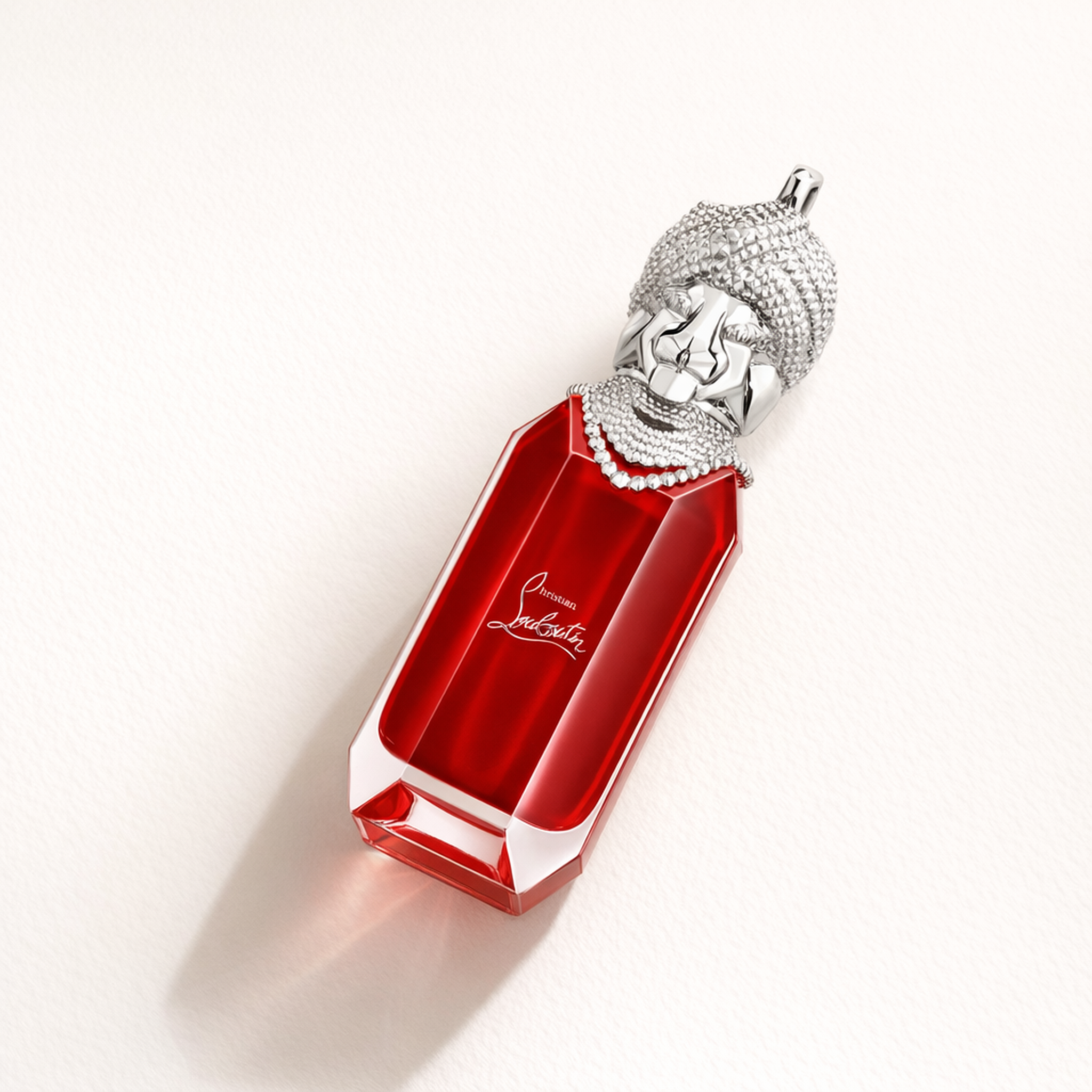 Christian Louboutin Loubidoo Rose Encens Limited Edition EDP angled still-life gallery showcase