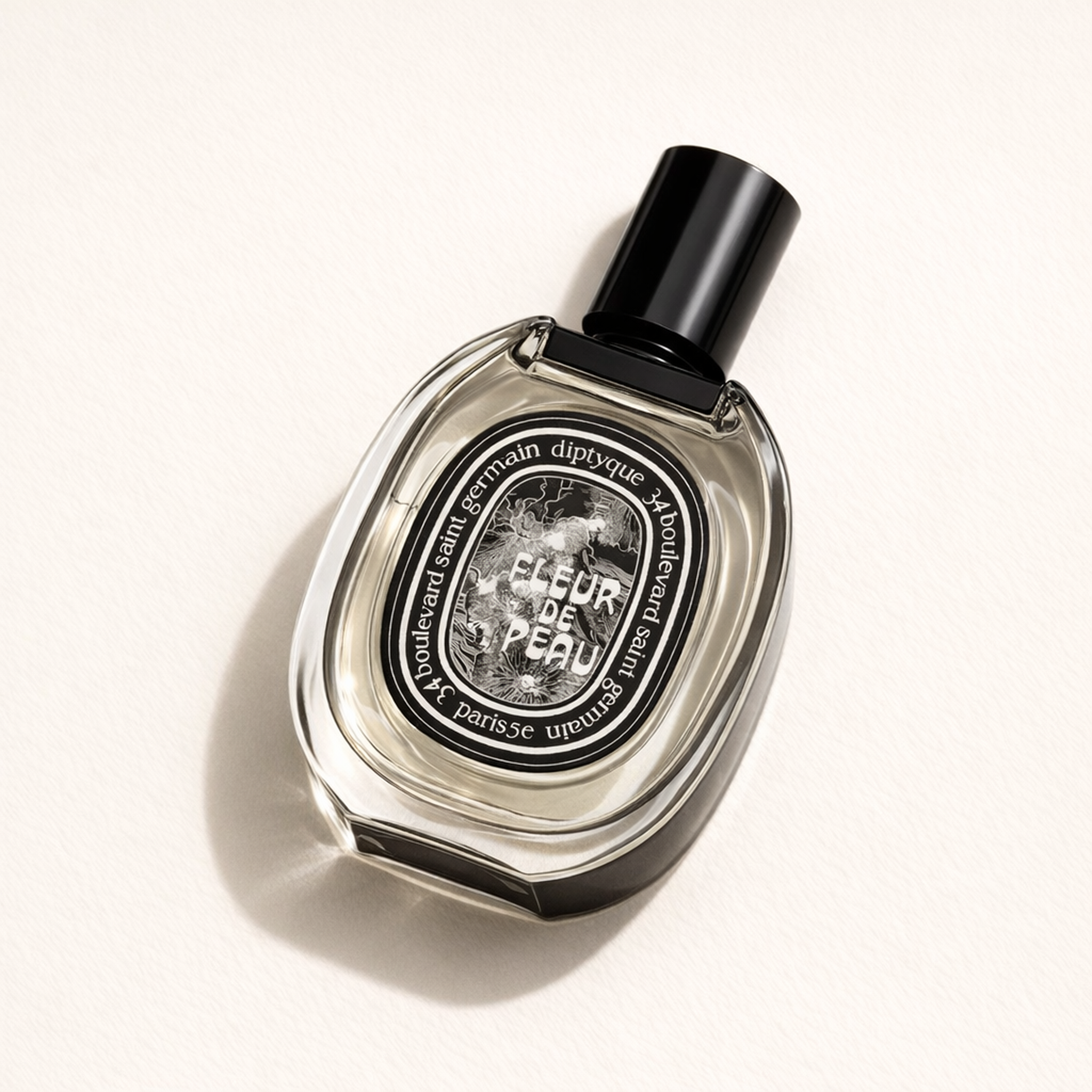 Diptyque Fleur de Peau EDP angled still-life gallery showcase