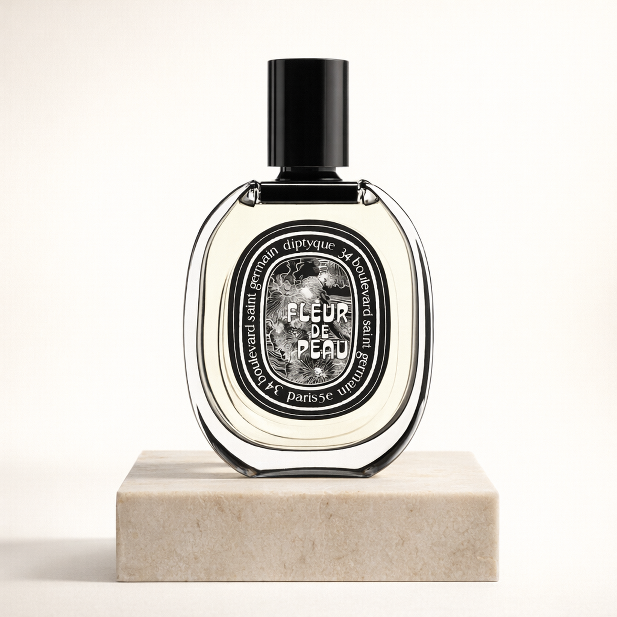 Diptyque Fleur de Peau EDP upright pedestal gallery showcase
