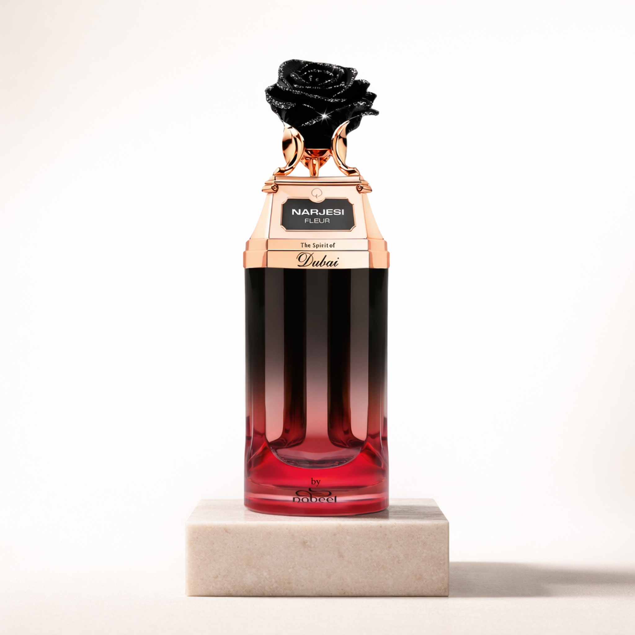 The Spirit of Dubai Narjesi Fleur EDP upright pedestal gallery showcase