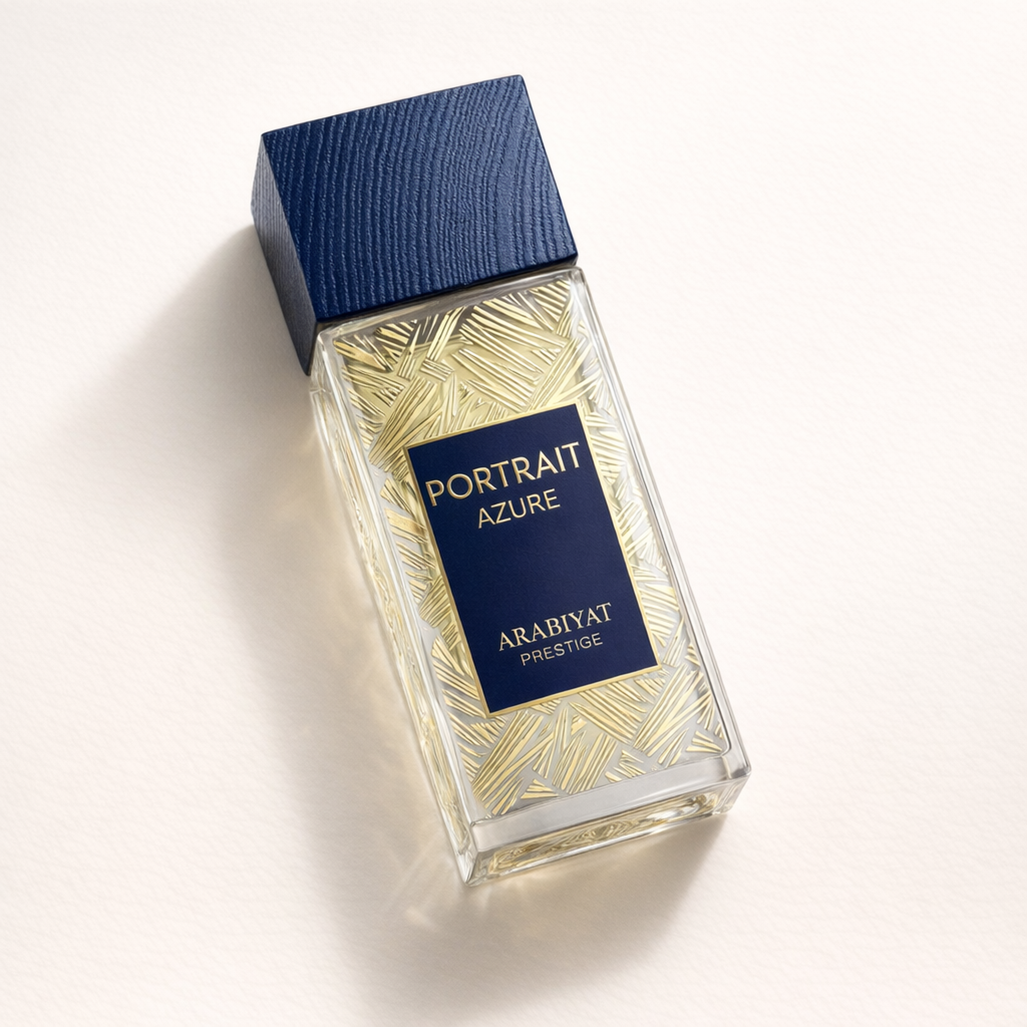 Arabiyat Prestige Portrait Azure EDP for Men angled still-life gallery showcase