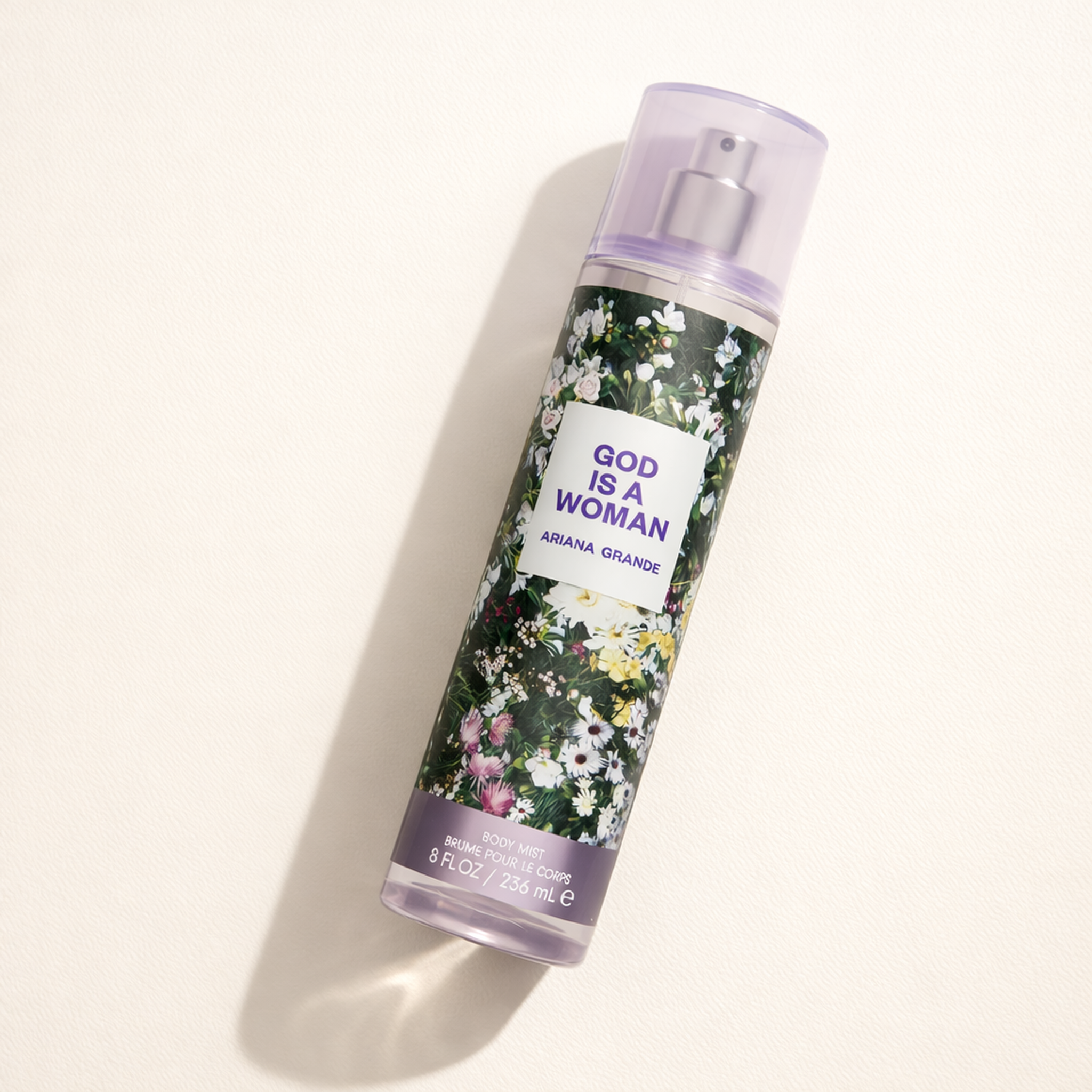 Ariana Grande God Is A Woman Body Mist angled still-life gallery showcase