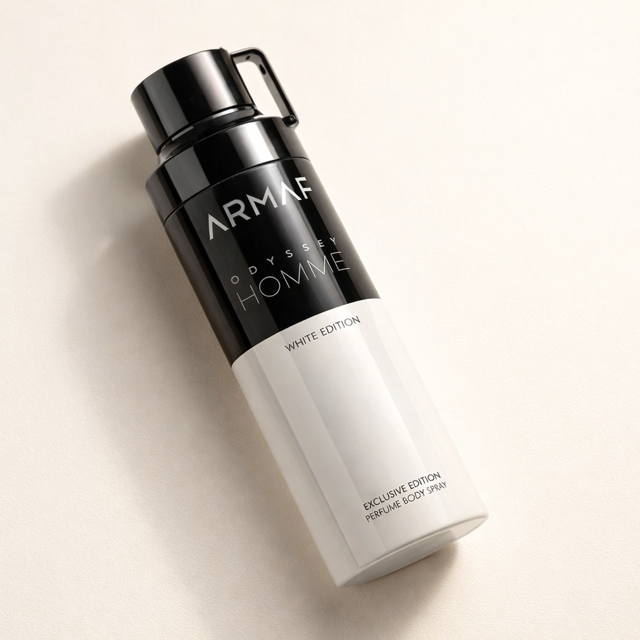 Armaf Odyssey Homme White Edition Body Spray angled still-life gallery showcase