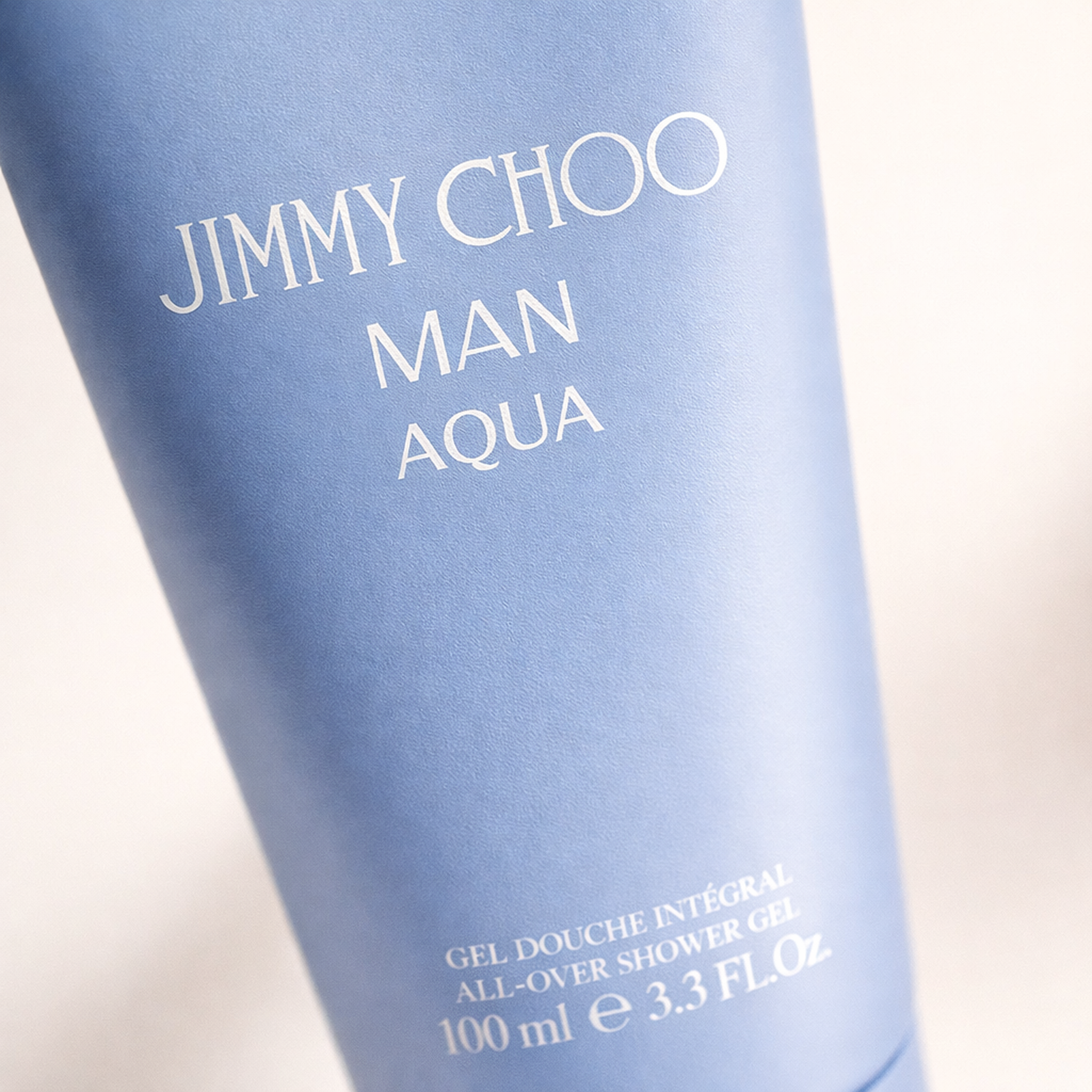 Jimmy Choo Man Aqua Shower Gel macro label detail gallery showcase
