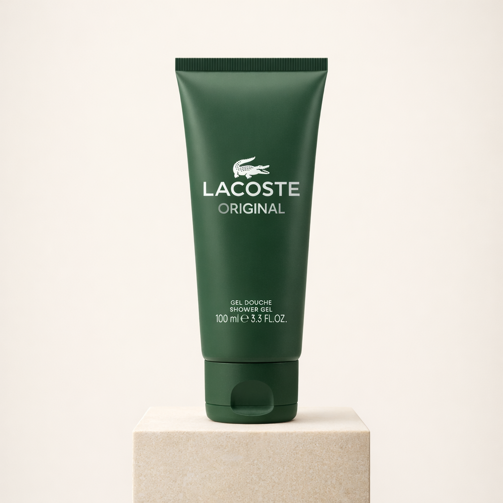 Lacoste Original Shower Gel upright pedestal gallery showcase