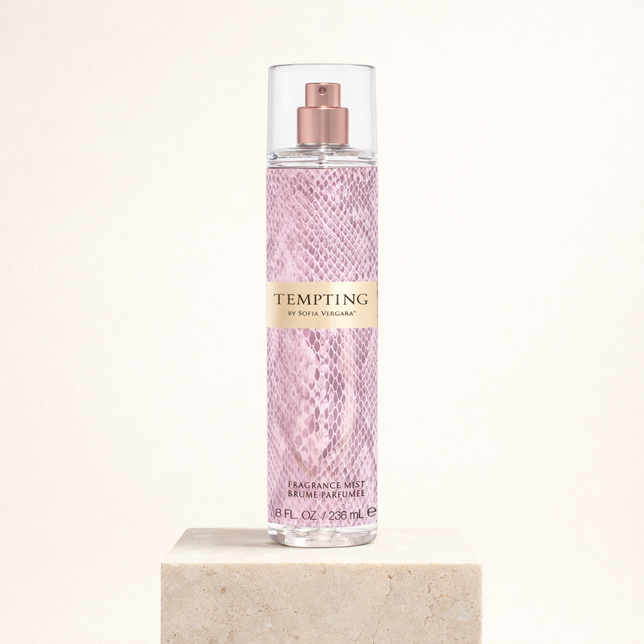 Sofia Vergara Tempting Body Mist upright pedestal gallery showcase