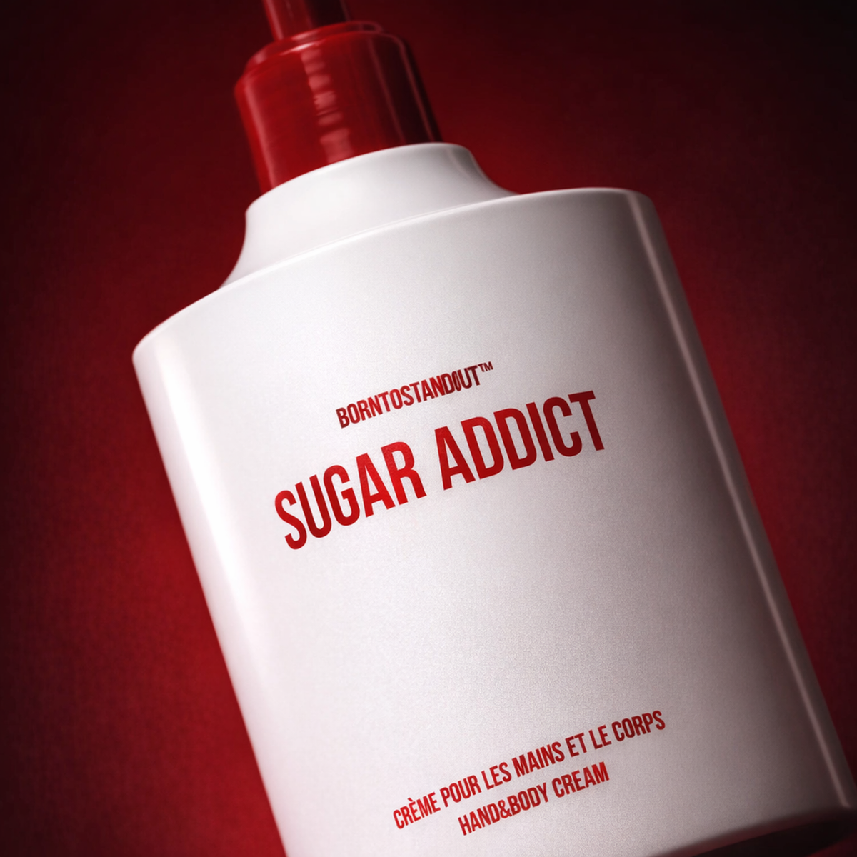 BORNTOSTANDOUT Sugar Addict Hand & Body Cream macro label detail gallery showcase