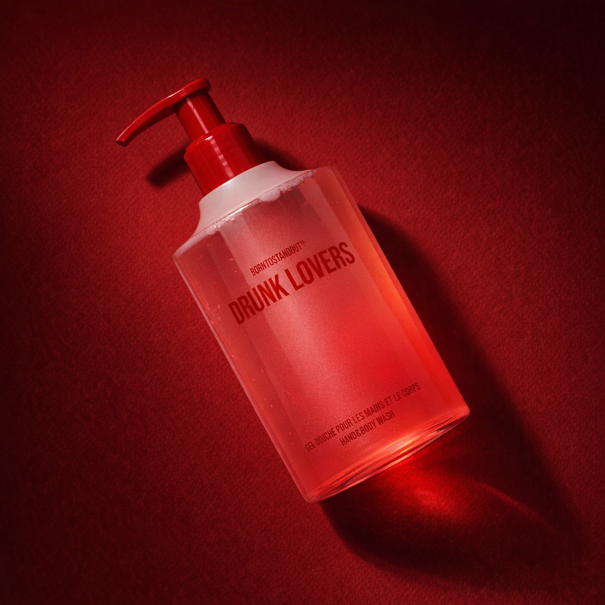 BORNTOSTANDOUT Drunk Lovers Hand & Body Wash angled still-life gallery showcase