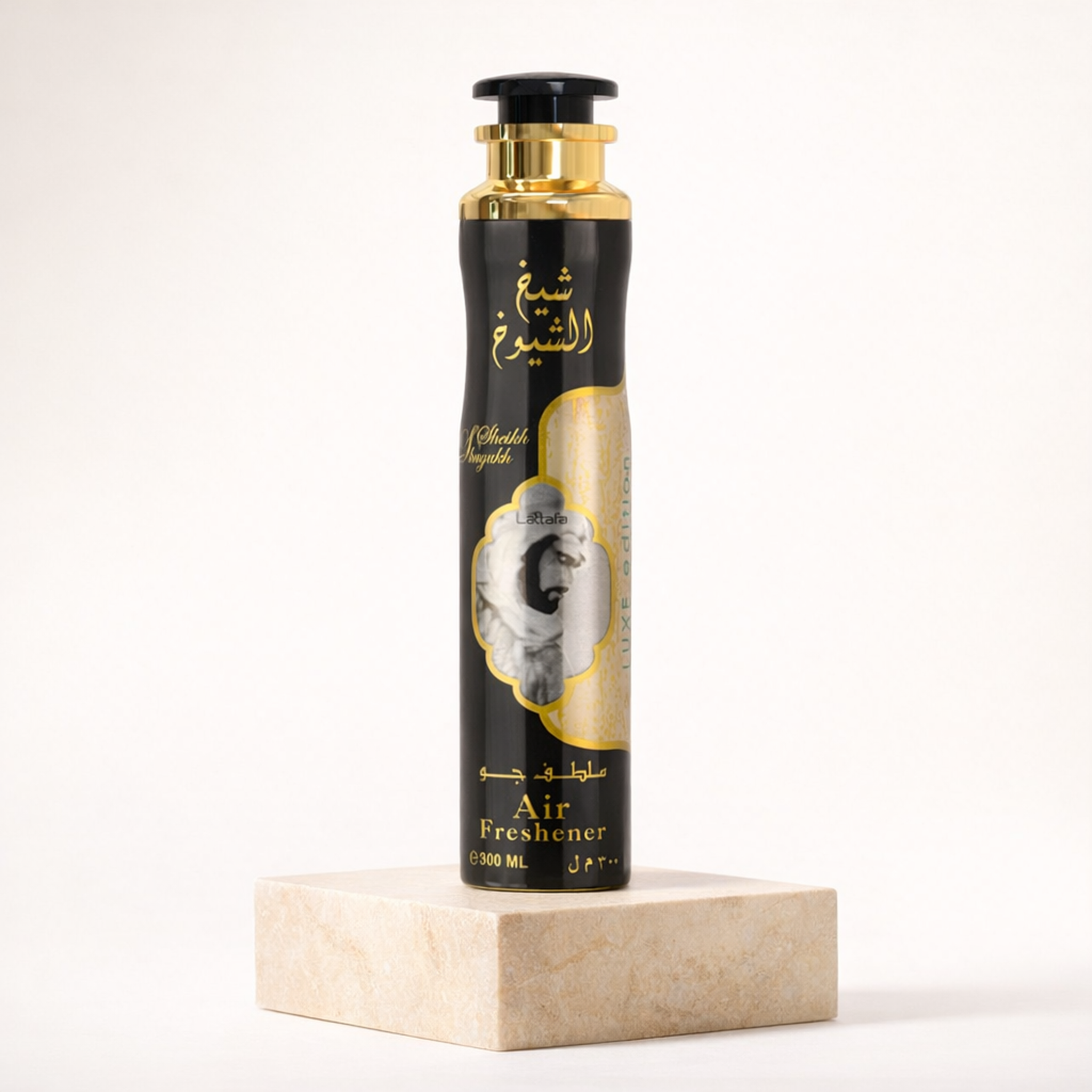 Lattafa Sheikh Al Shuyukh Air Freshener upright pedestal gallery showcase