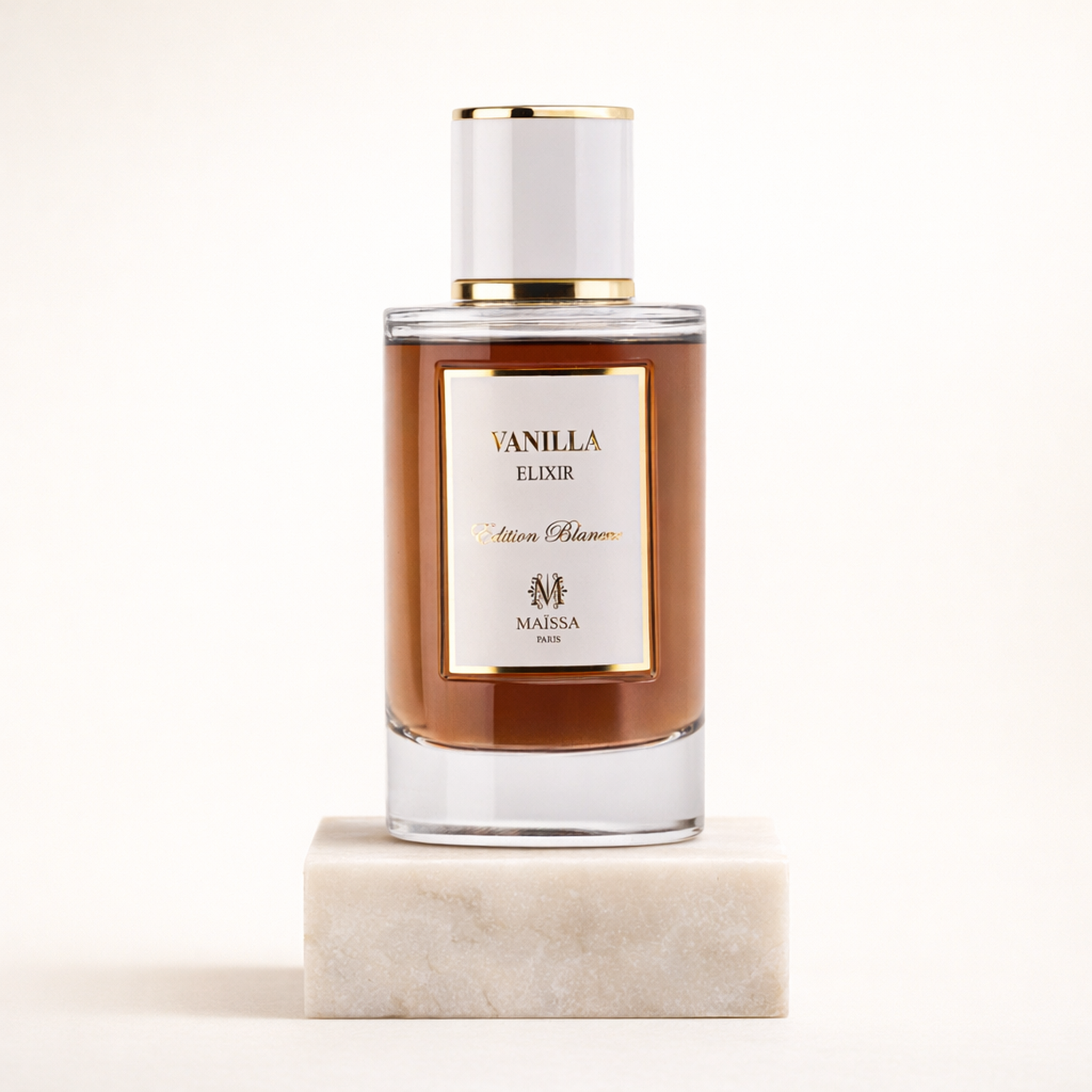 Maissa Vanilla Elixir EDP upright pedestal gallery showcase