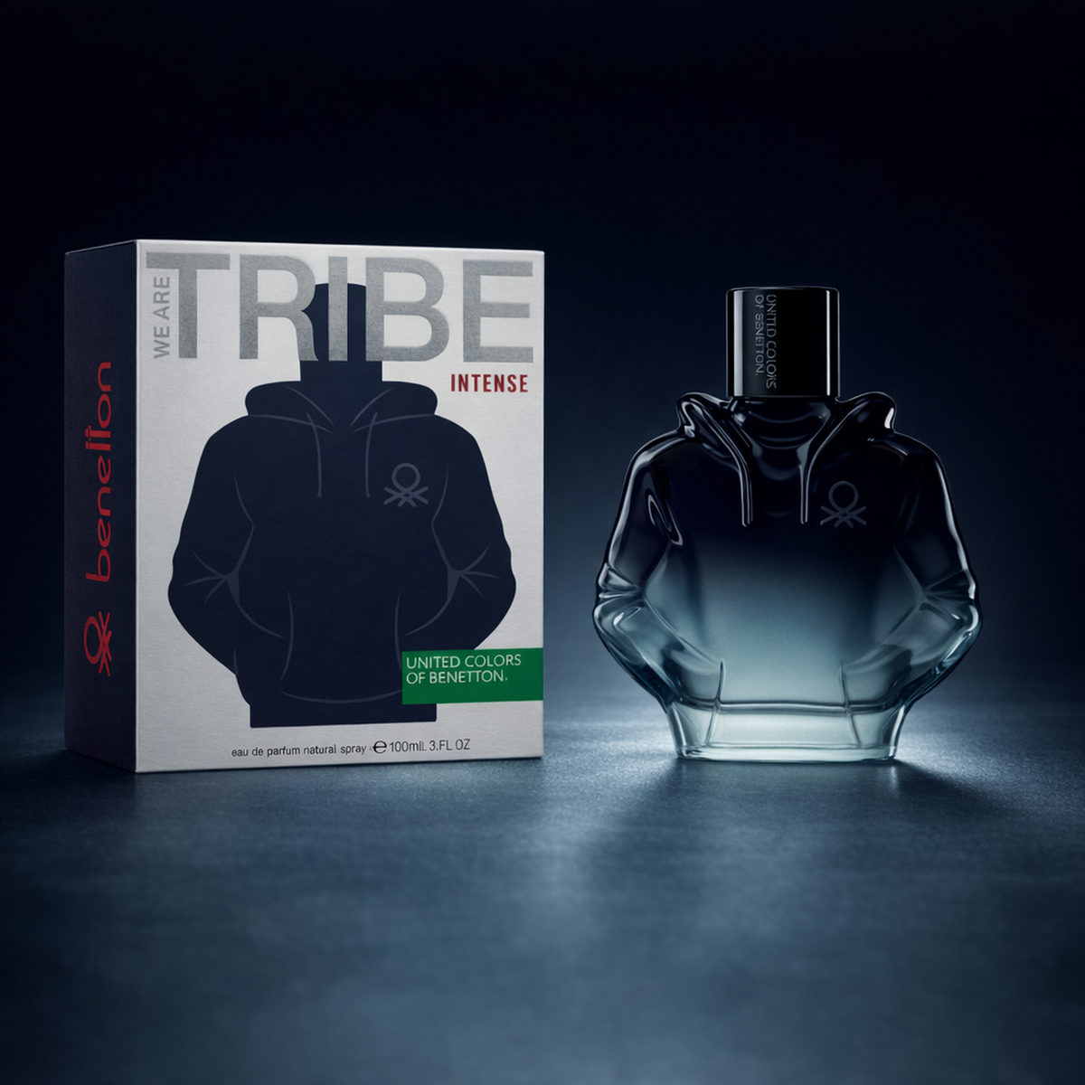 Benetton We Are Tribe Intense EDP For Men packaging product shot gallery showcase