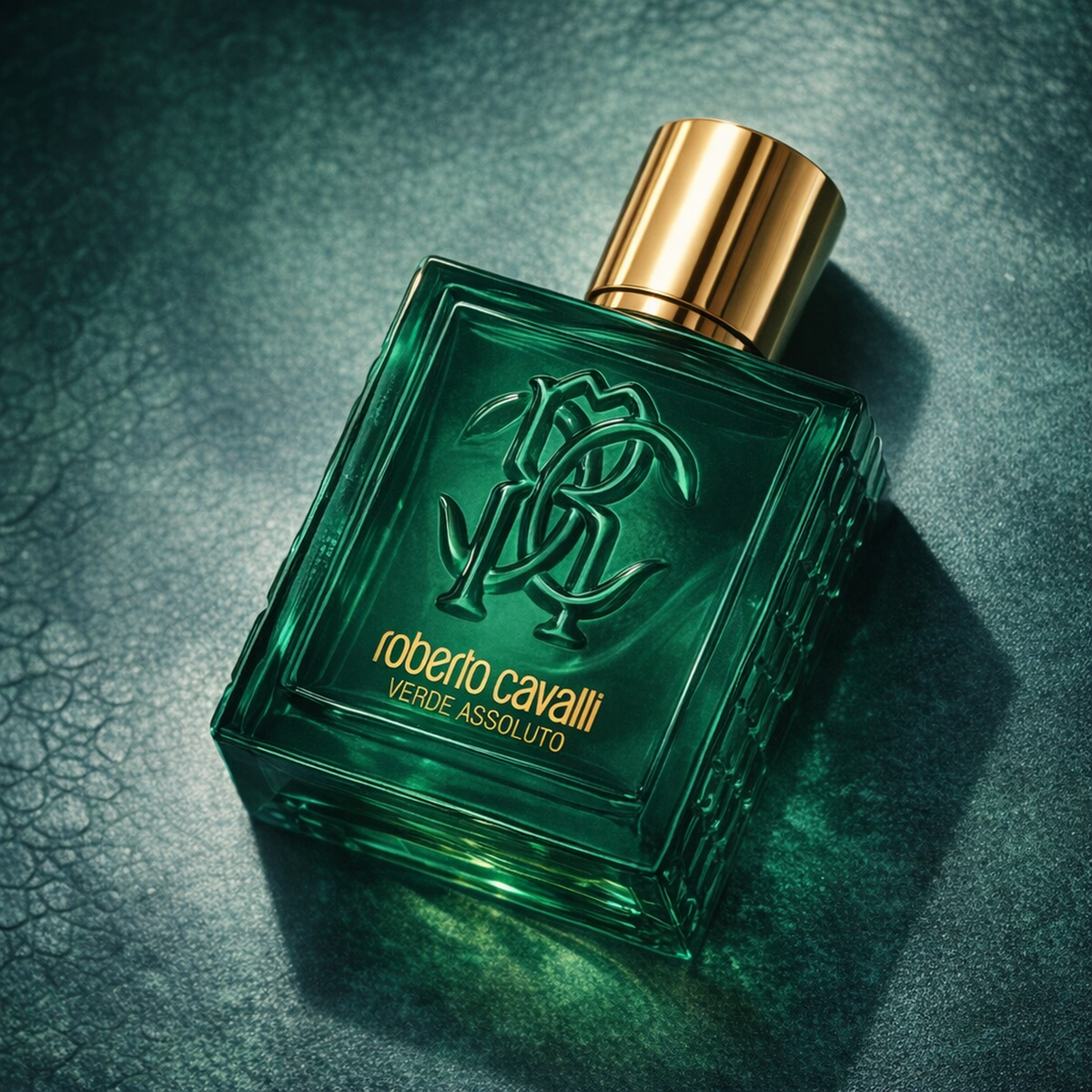 Roberto Cavalli Verde Assoluto EDP For Men angled still-life gallery showcase