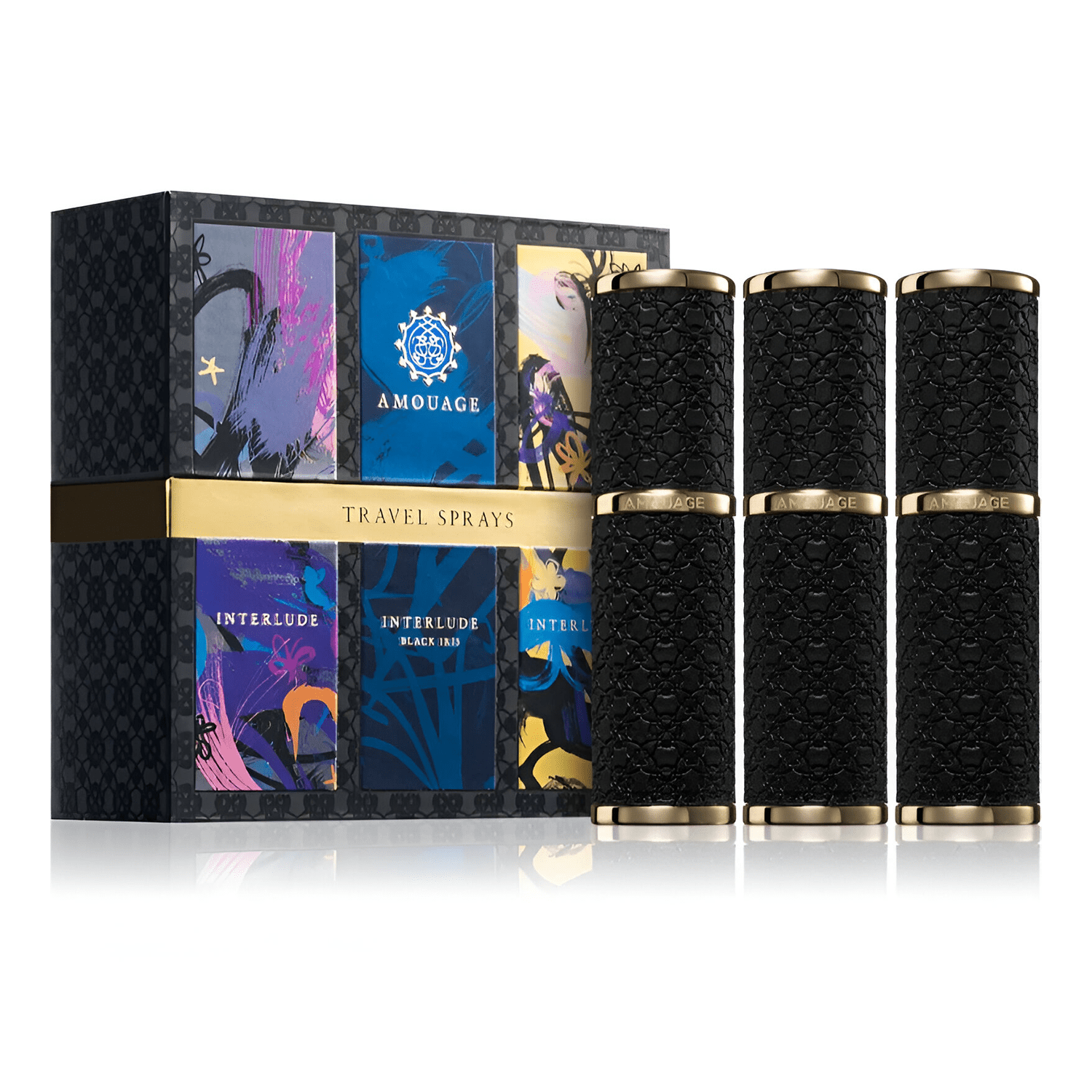 Amouage Interlude Black Iris EDP Travel Spray Set for Men | My Perfume Shop