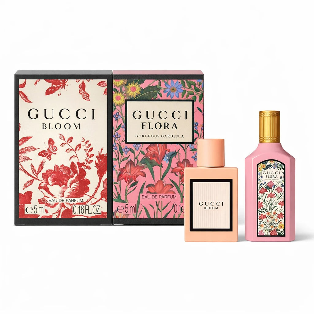 Gucci Bloom & Flora Gorgeous Gardenia EDP Mini Set for Women OpenAI studio hero